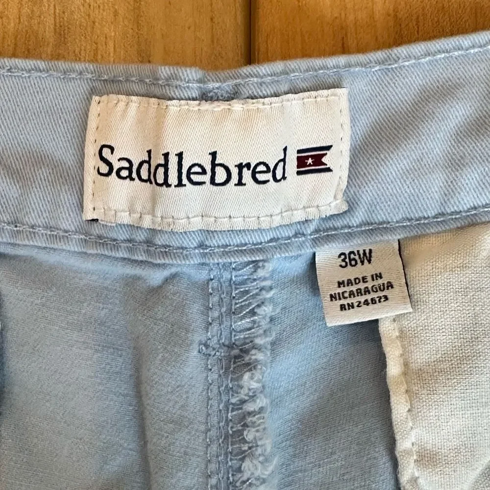 Saddlebred Men's Cotton Chino Walking Shorts Blue Size 36”